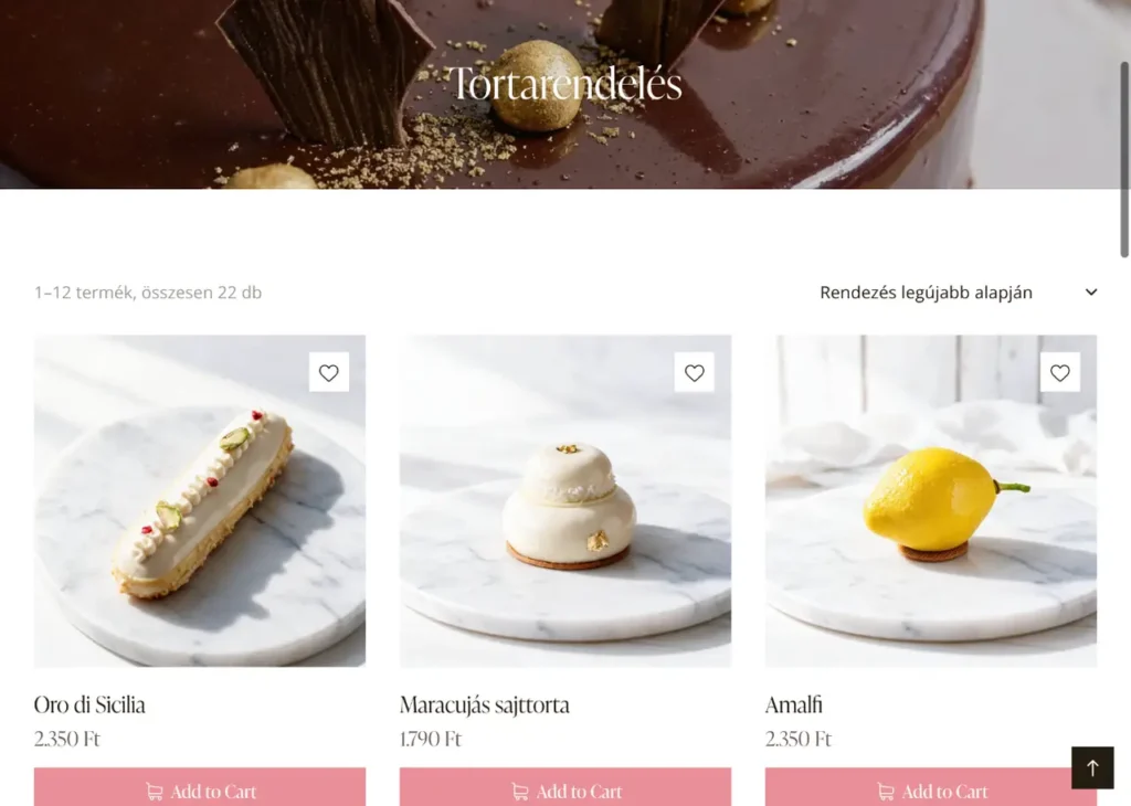 A Gelateria Pomo d'Oro termékkategóriái mobilon